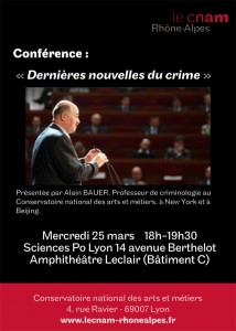 Conference dernières nouvelles du crime - 25 mars 2015